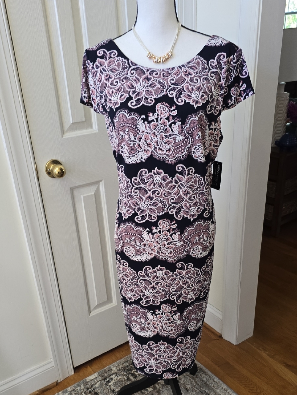 RN STUDIO BRAND WOMEN'S PETITE  BLUE & PINK FLORAL DRESS SIZE 16P